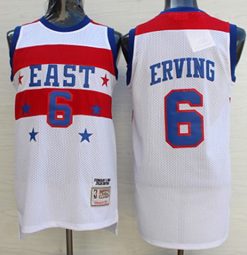 76ers 6 Julius Erving White 1980 All Star Stitched NBA Jersey