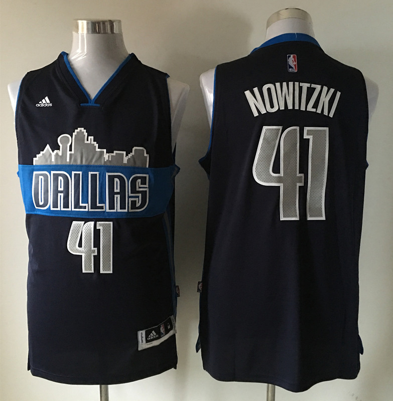  Dallas Mavericks 41 Dirk Nowitzki City edition jersey Revolution 30 Swingman Road Jersey