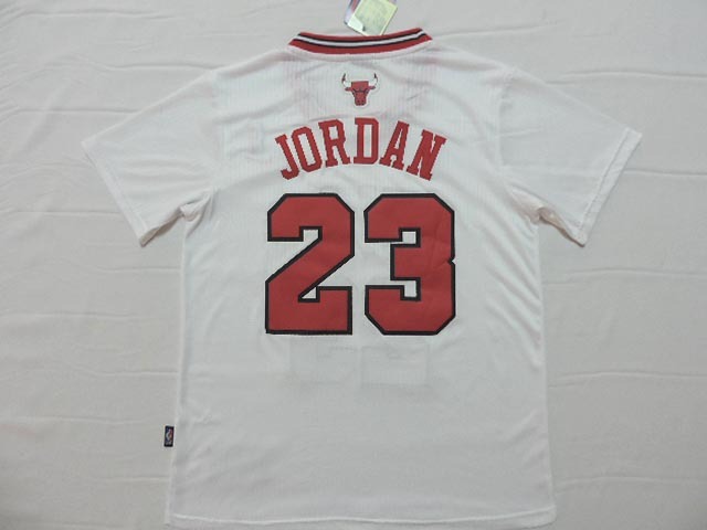  NBA 2014 2015 Chicago Bulls 23 Michael Jordan New Revolution 30 Swingman White Jersey with Sleeve jerseys