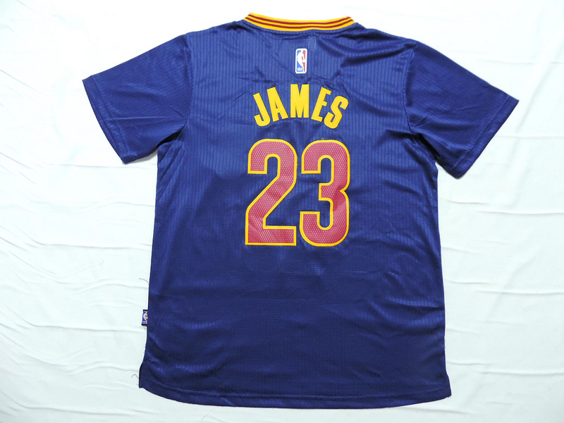  NBA 2014 2015 Cleveland Cavaliers 23 Lebron James New Revolution 30 Swingman Blue Jersey with Sleeve