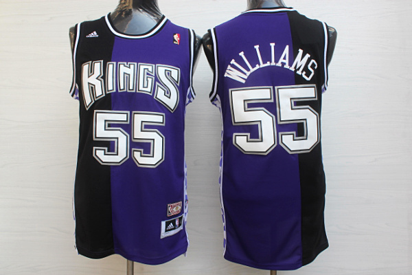  NBA  NBA Sacramento Kings 55 Jason Williams New Revolution 30 Swingman Split Purple Black Jersey