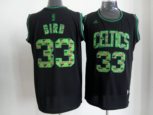  NBA Boston Celtics 33 Larry Bird Camo Black Swingman Jersey