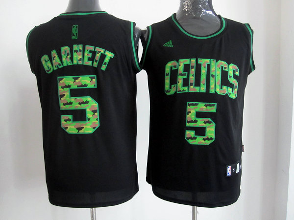  NBA Boston Celtics 5 Kevin Garnett Camo Black Swingman Jersey