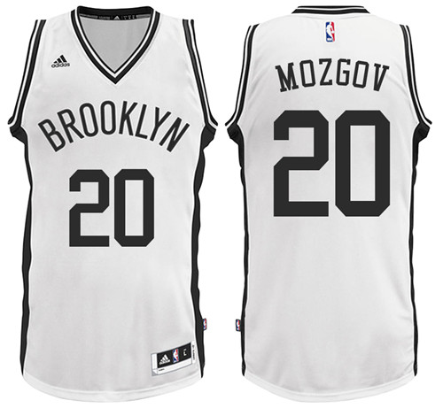  NBA Brooklyn Nets 20 Timofey Mozgov New Revolution 30 Road White Jersey