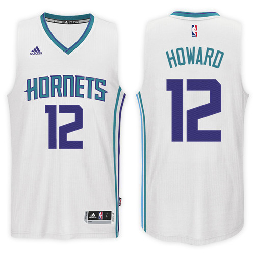  NBA Charlotte Bobcats 12 Dwight Howard New Revolution 30 Swingman Road Dark White Jersey