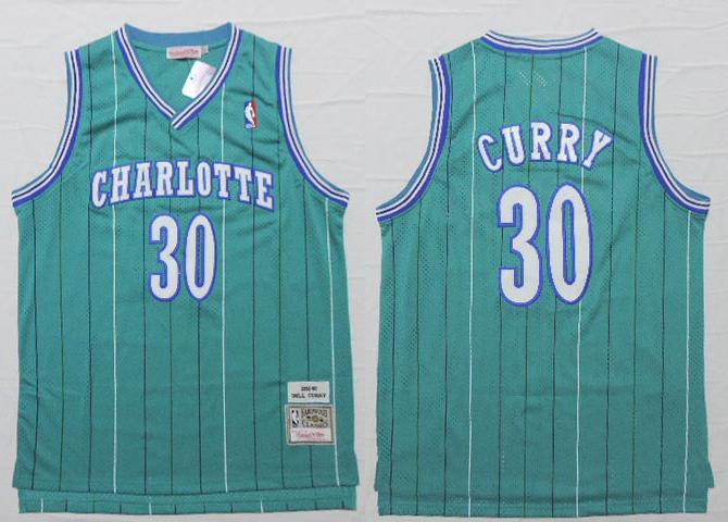  NBA Charlotte Hornets 30 Dell Curry Throwback Soul Green Jersey