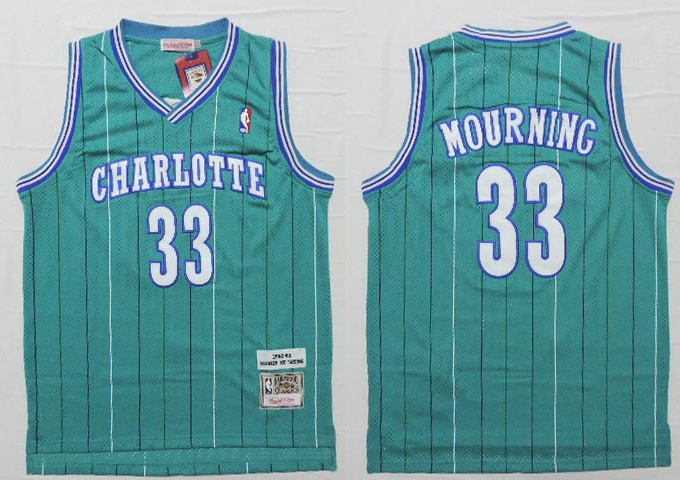  NBA Charlotte Hornets 33 Alonzo Mourning Throwback Soul Green Jersey