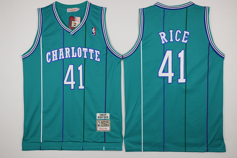  NBA Charlotte Hornets 41 Glen Rice Throwback Soul Green Jersey