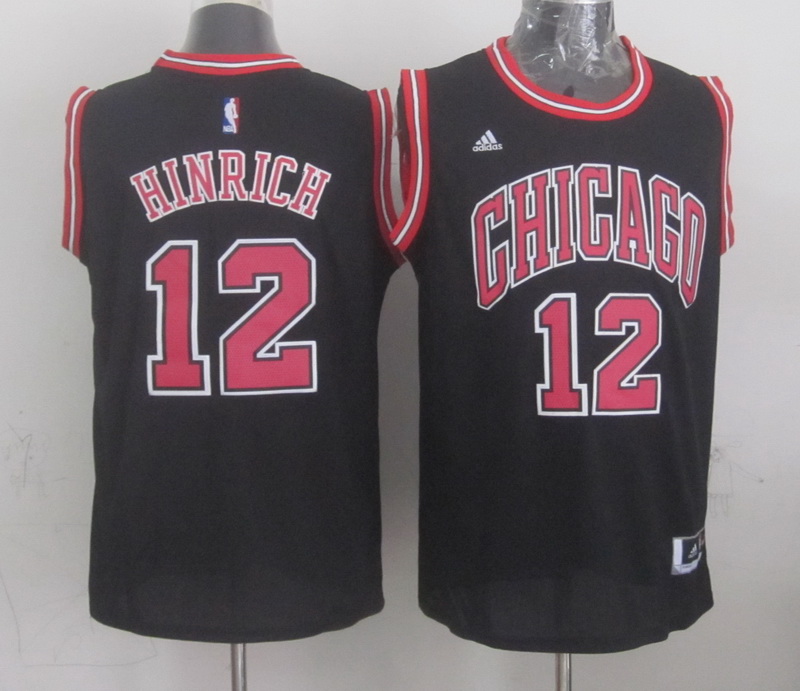  NBA Chicago Bulls 12 Kirk Hinrich New Revolution 30 Swingman Road Black Jersey