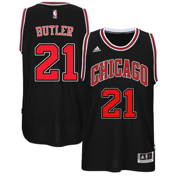  NBA Chicago Bulls 21 Jimmy Butler New Revolution 30 Swingman Black Jerseys