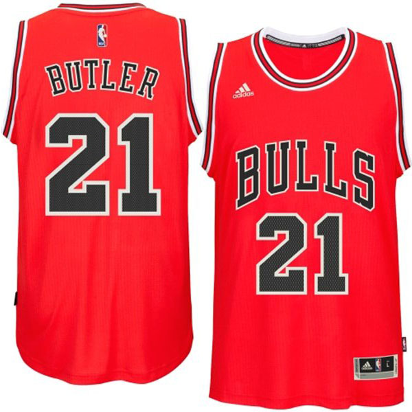  NBA Chicago Bulls 21 Jimmy Butler New Revolution 30 Swingman Red Jerseys