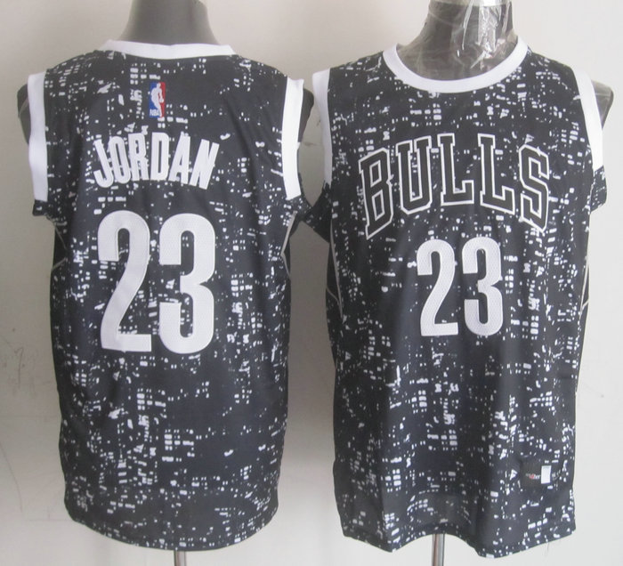  NBA Chicago Bulls 23 Michael Jordan Black City Luminous Jersey