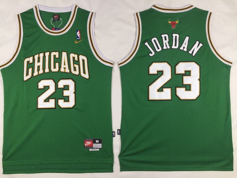  NBA Chicago Bulls 23 Michael Jordan Jersey New Revolution 30 Swingman Road Green Jersey