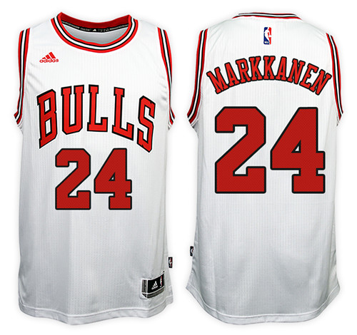  NBA Chicago Bulls 24 Lauri Markkanen New Revolution 30 Swingman White Jersey