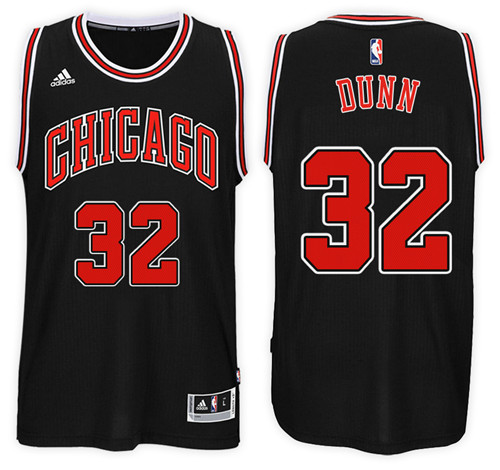  NBA Chicago Bulls 32 Kris Dunn New Revolution 30 Swingman Black Jersey