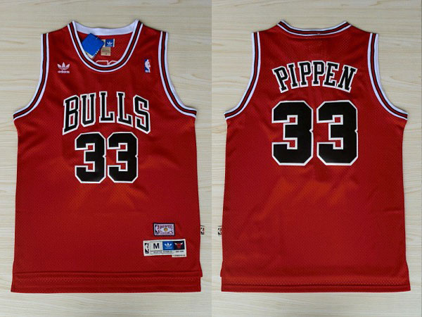  NBA Chicago Bulls 33 Scottie Pippen New Revolution 30 Swingman Red Jersey