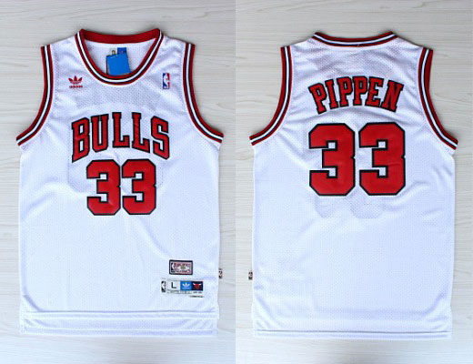  NBA Chicago Bulls 33 Scottie Pippen New Revolution 30 Swingman White Jersey