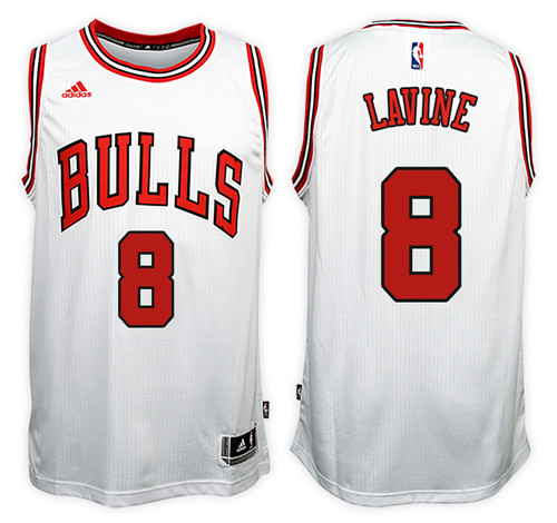  NBA Chicago Bulls 8 Zach Lavine New Revolution 30 Swingman White Jersey
