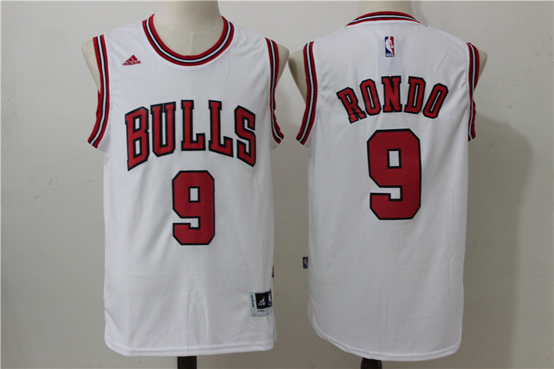  NBA Chicago Bulls 9 Rajon Rondo New Revolution 30 Swingman White Jersey
