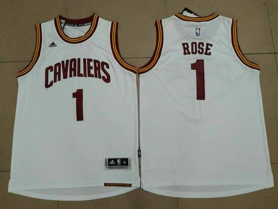  NBA Cleveland Cavaliers #1 Derrick Rose jersey New Revolution 30 Swingman White Jersey