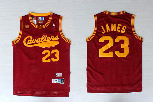  NBA Cleveland Cavaliers 23 Lebron James Swingman Throwback Retro Red Jersey