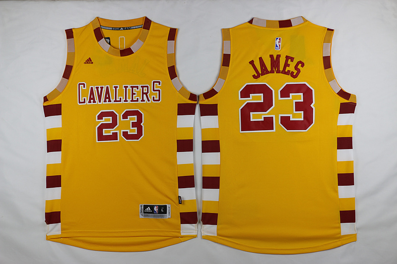  NBA Cleveland Cavaliers 23 Lebron James Throwback Classic Yellow Jersey
