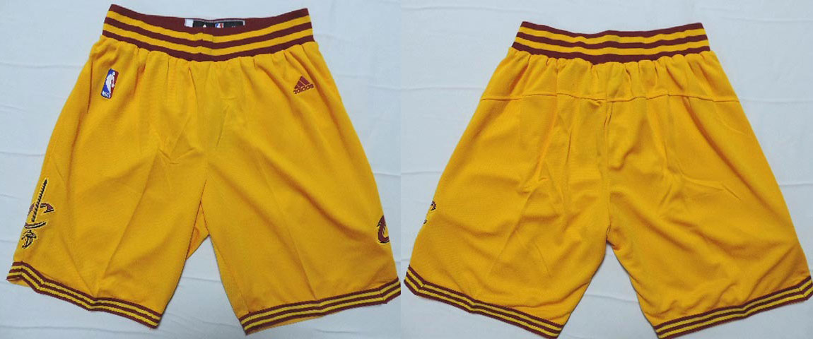  NBA Cleveland Cavaliers New Revolution 30 Swingman Yellow Shorts