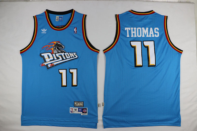  NBA Detroit Pistons 11 Isiah Thomas Swingman Throwback Blue Jersey