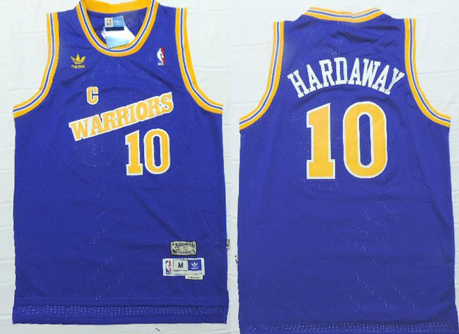  NBA Golden State Warriors 10 Tim Hardaway Throwback Swingman Blue Jerseys