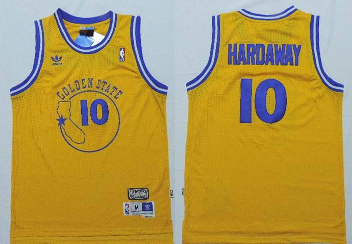  NBA Golden State Warriors 10 Tim Hardaway Throwback Swingman Yellow Jersey