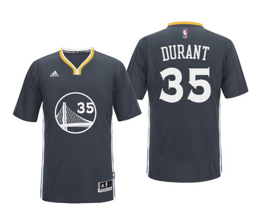  NBA Golden State Warriors 35 Kevin Durant New Revolution 30 Swingman Road Black Jersey