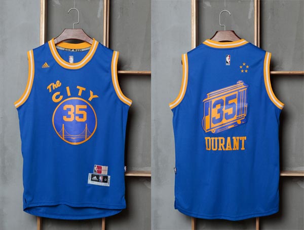  NBA Golden State Warriors 35 Kevin Durant Soul Throwback Swingman Blue Jersey