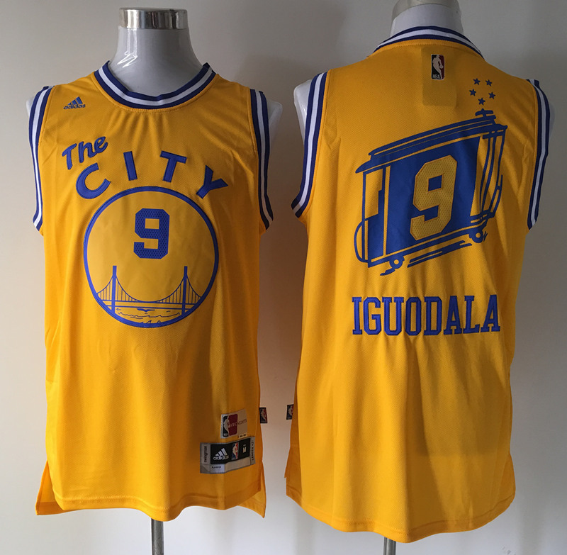  NBA Golden State Warriors 9 Andre Iguodala The City Hardwood Classic Swingman Yellow Jersey