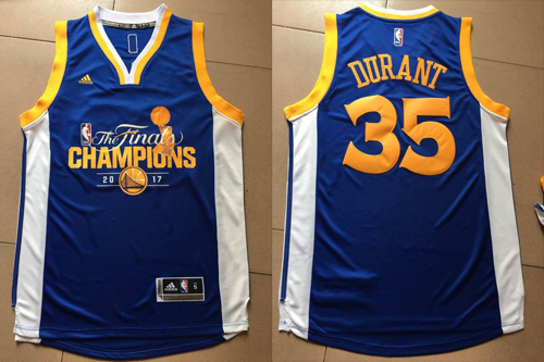  NBA Golden State Warriors Kevin Durant 2017 NBA Finals Champions Road Royal Jersey