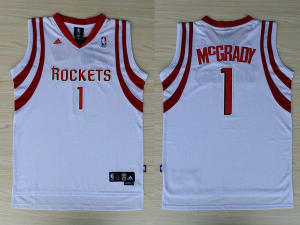  NBA Houston Rockets 1 Tracy McGrady Swingman White Jerseys