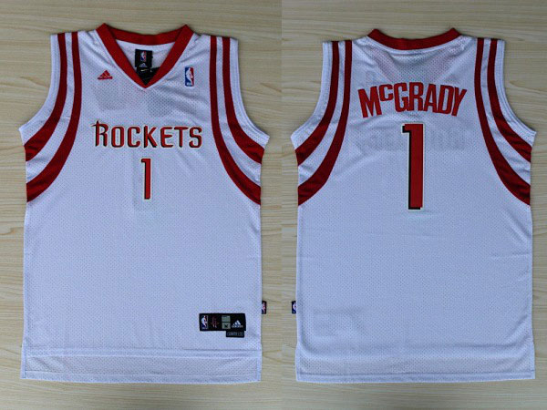  NBA Houston Rockets 1 Tracy McGrady Swingman White Jerseys