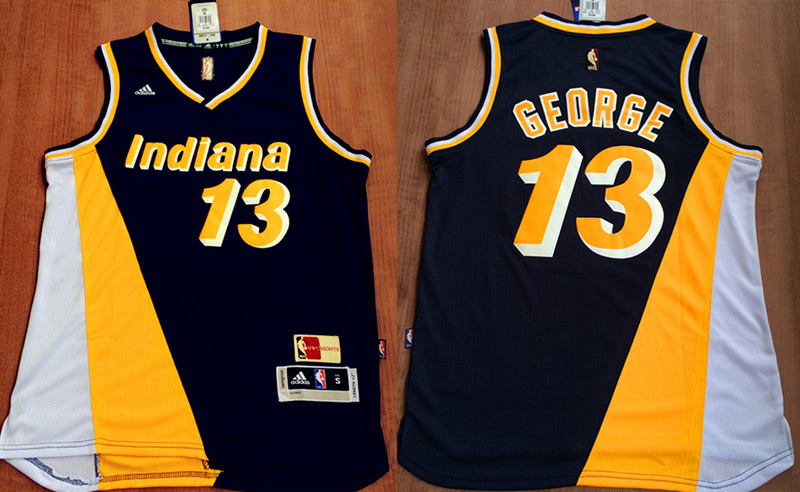  NBA Indiana Pacers 13 Paul George New Rev30 Swingman Blue white Jersey