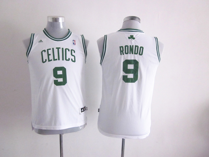  NBA Kids Boston Celtics 9 Rajon Rondo New Revolution 30 Swingman Youth White Jersey24387