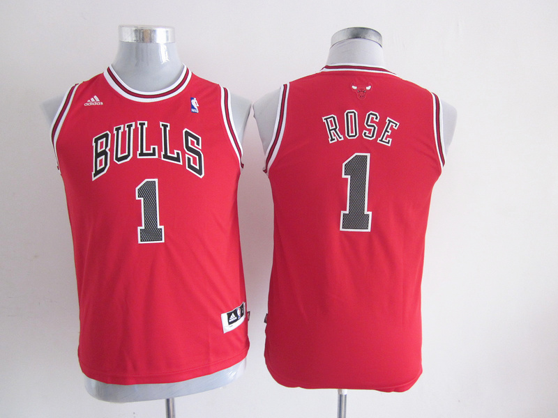  NBA Kids Chicago Bulls 1 Derrick Rose New Revolution 30 Swingman Youth Red Jersey