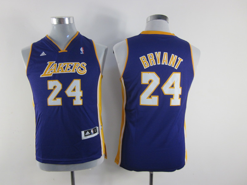  NBA Kids Los Angeles Lakers 24 Kobe Bryant New Revolution 30 Swingman Youth Purple Jersey