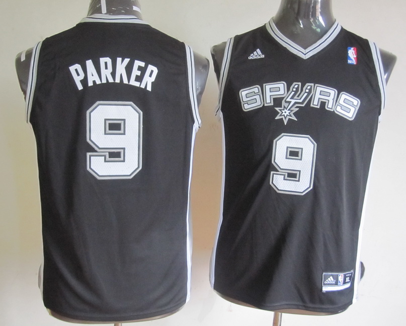  NBA Kids San Antonio Spurs 9 Tony Parker New Revolution 30 Swingman Black Youth Jersey