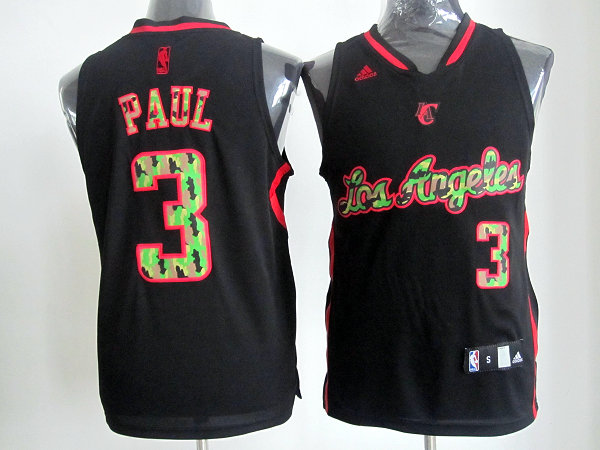  NBA Los Angeles Clippers 3 Chris Paul Camo Black Swingman Jersey