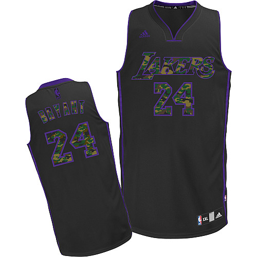  NBA Los Angeles Lakers 24 Kobe Bryant Camo Black Swingman Jersey