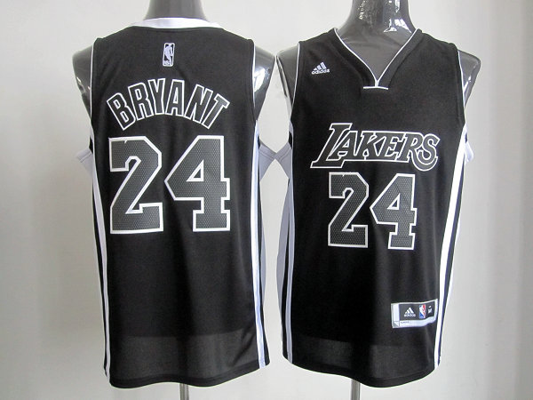  NBA Los Angeles Lakers 24 Kobe Bryant Swingman Black White Jersey