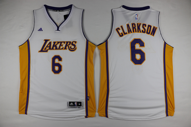  NBA Los Angeles Lakers 6 Jordan Clarkson Jersey New Revolution 30 Swingman White Jersey