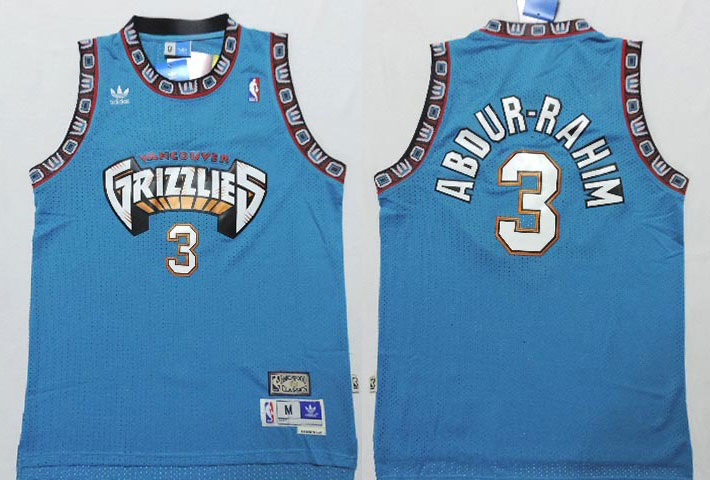  NBA Memphis Grizzlies 3 Shareef Abdur Rahim Hardwood Classics Retro Swingman Blue Jersey