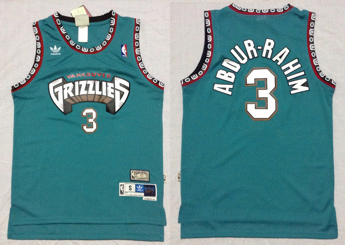  NBA Memphis Grizzlies 3 Shareef Abdur Rahim Hardwood Classics Retro Swingman Green Jersey