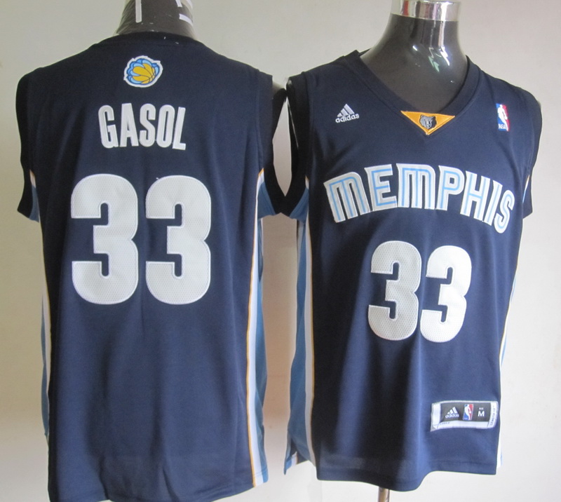  NBA Memphis Grizzlies 33 Mark Gasol New Revolution 30 Swingman Road Blue Jersey