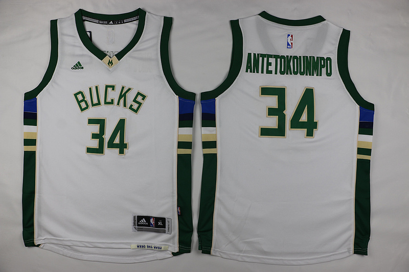  NBA Milwaukee Bucks 34 Giannis Antetokounmpo Kid jersey New Revolution 30 Swingman Road White Youth Jersey