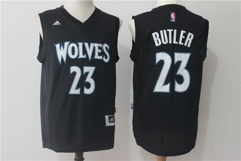  NBA Minnesota Timberwolves #23 Jimmy Butler Jersey New Revolution 30 Swingman Road All Black Jersey